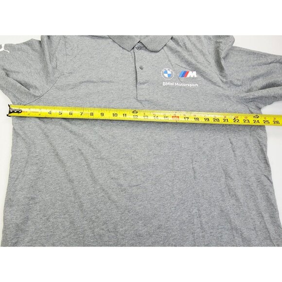 Puma BMW Motorsports Size 2XL Mens Gray Chest Sleeve Logo Short Sleeve Polo - Picture 3 of 10
